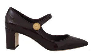 Bordeaux Leather Ankle Strap Pumps