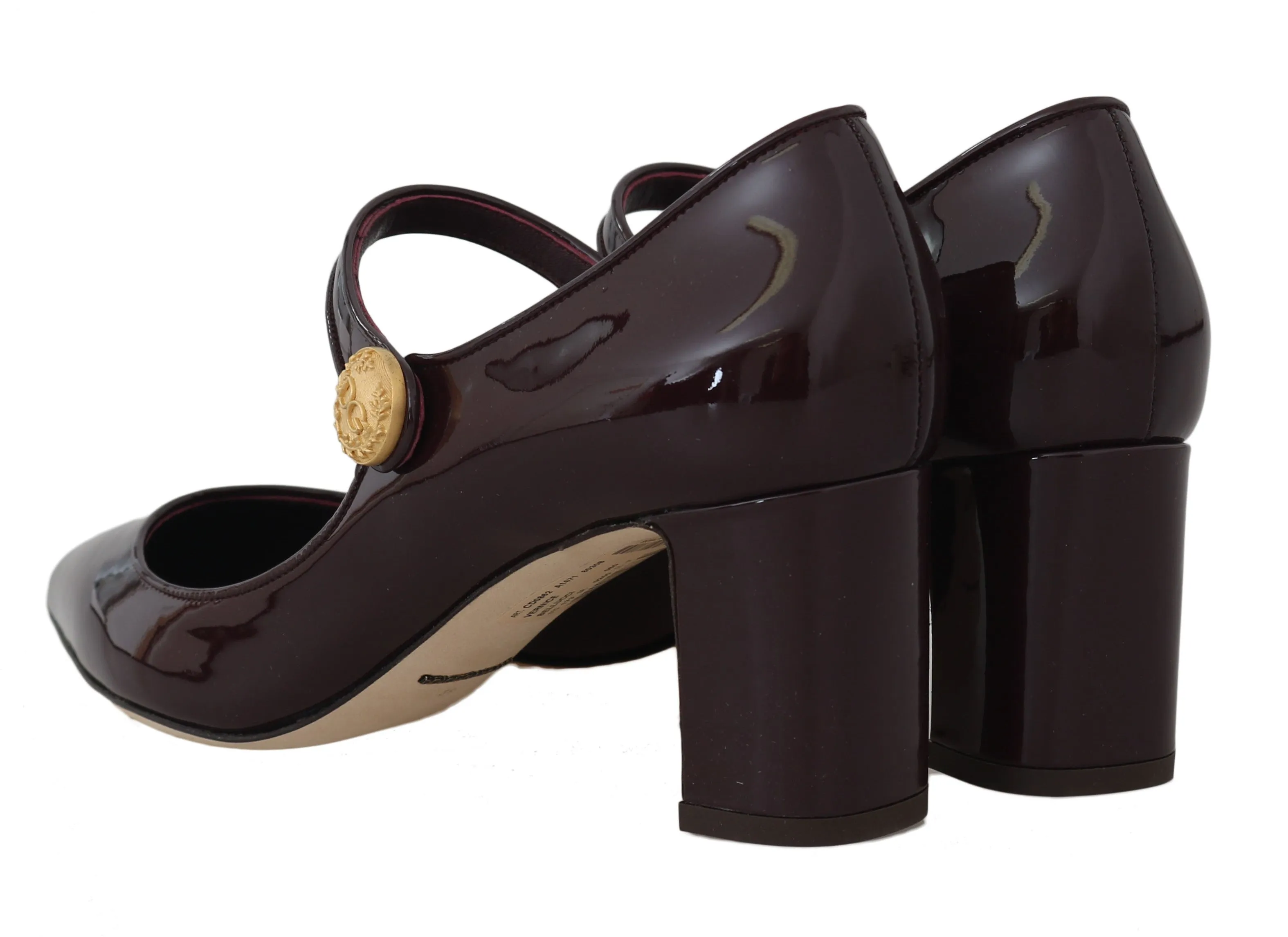 Bordeaux Leather Ankle Strap Pumps