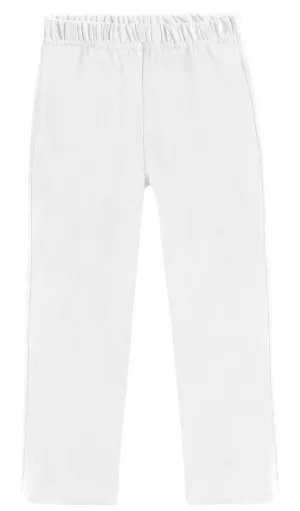 Boys Soft Cotton Athletic Pants - UPF 50  | White