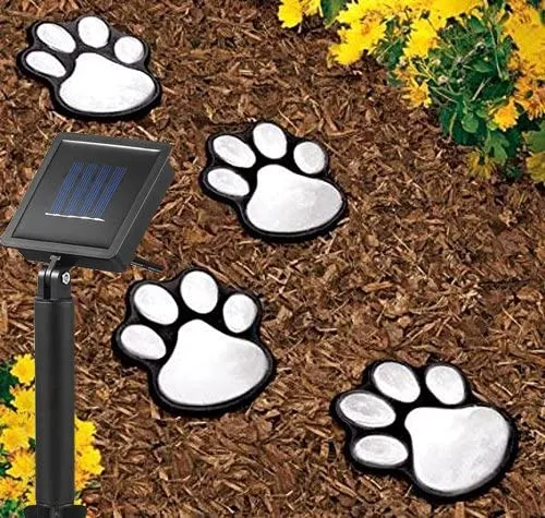 Brand new set of Solar LED Paw Print Lights! Charges by day & shines from dusk to dawn! Easy Install, No outlet required!