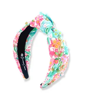 Brianna Cannon Spring Flower Garden Headband with Crystals and Pearls