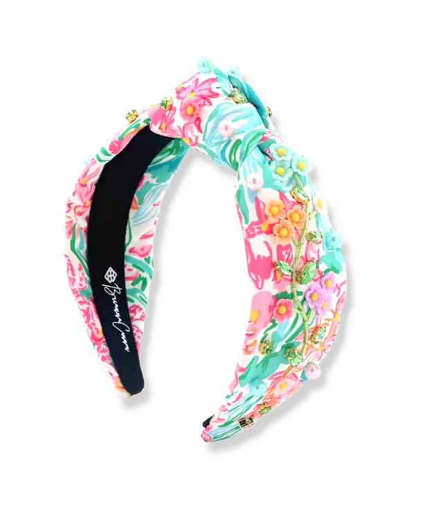 Brianna Cannon Spring Flower Garden Headband with Crystals and Pearls