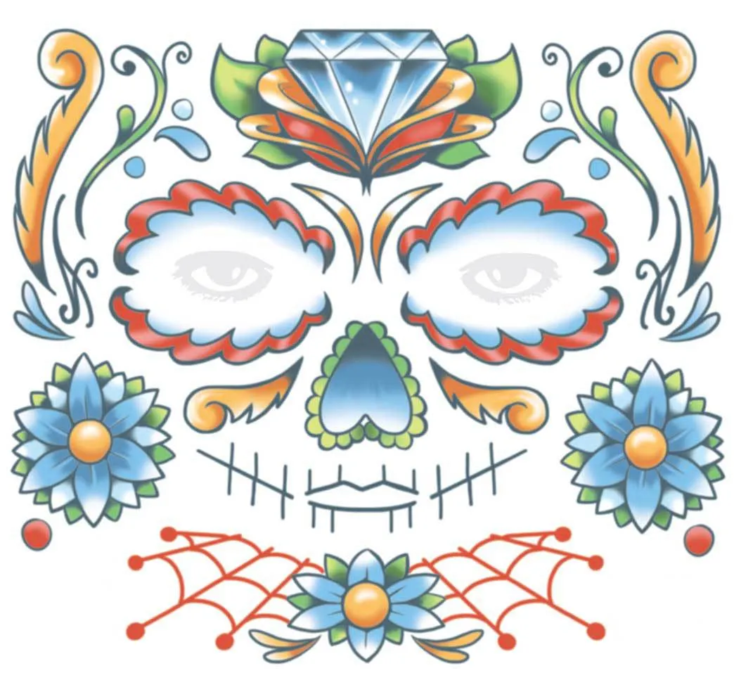 Candy Skull Tattoo FX Transfer