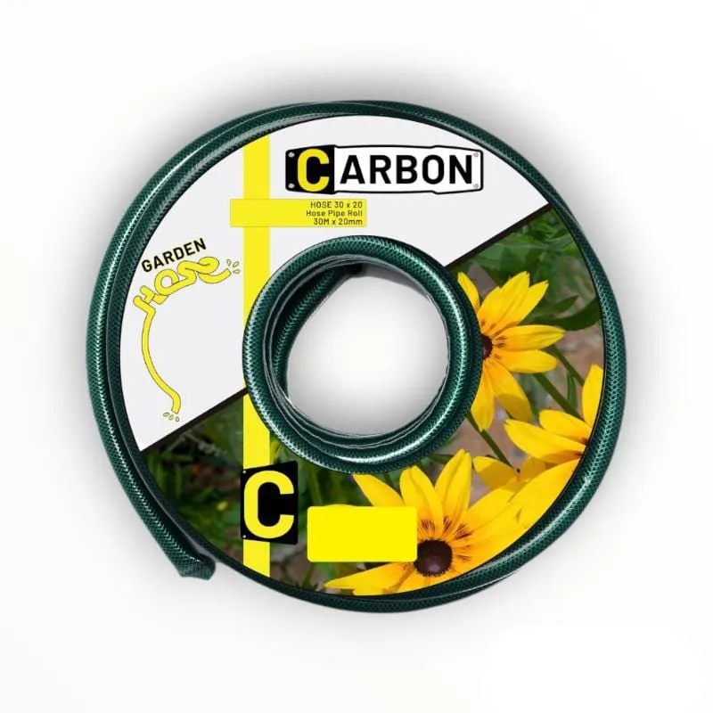 Carbon 30m x 20mm Green Garden Hose Pipe Roll