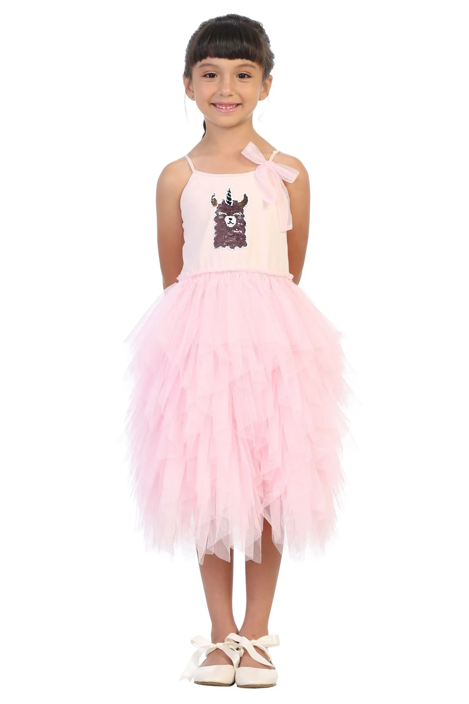 CH-T100 Llama-corn Flip Sequin Tutu Girls Dress