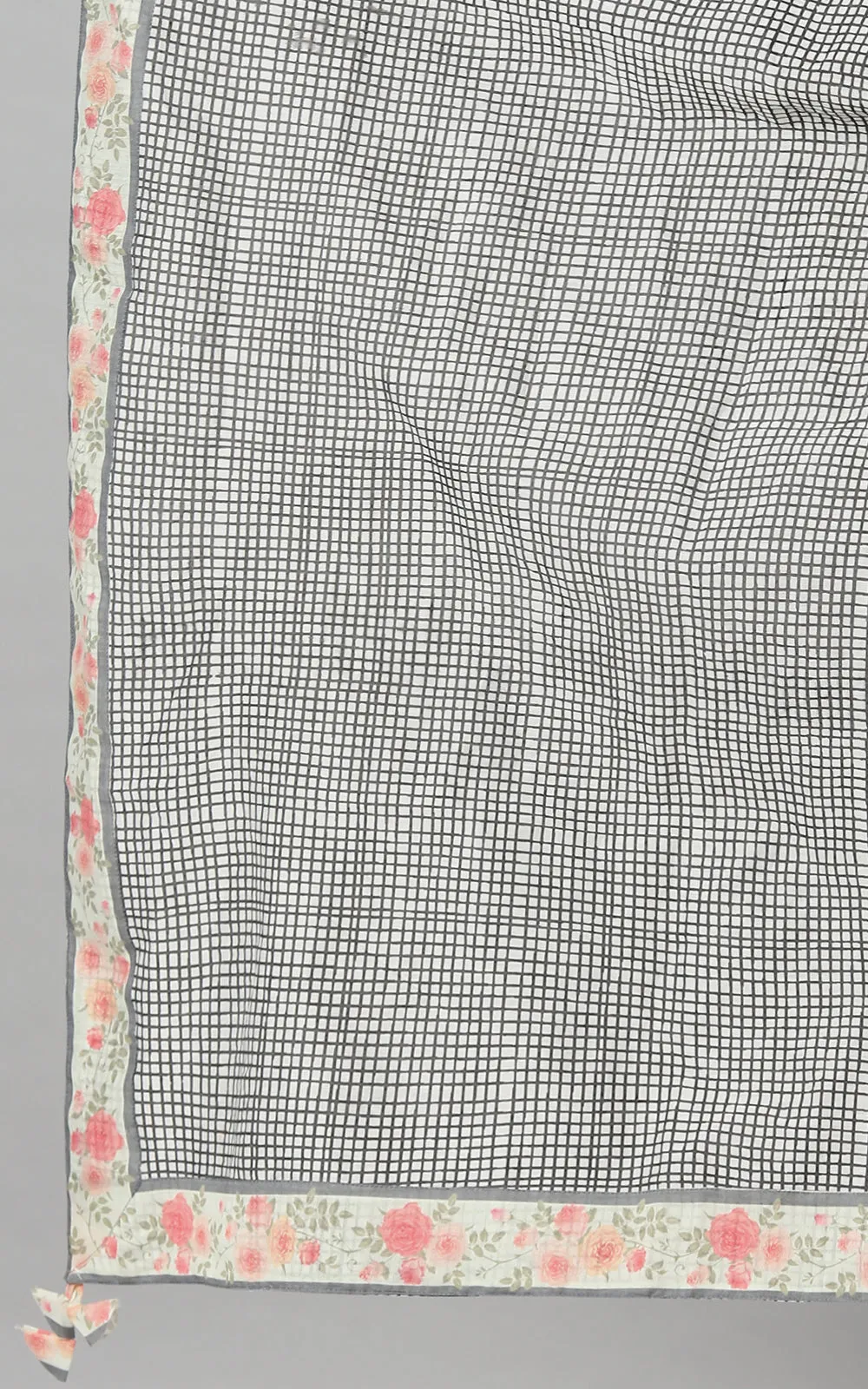 CHARCOAL ROSE-BUD KURTA