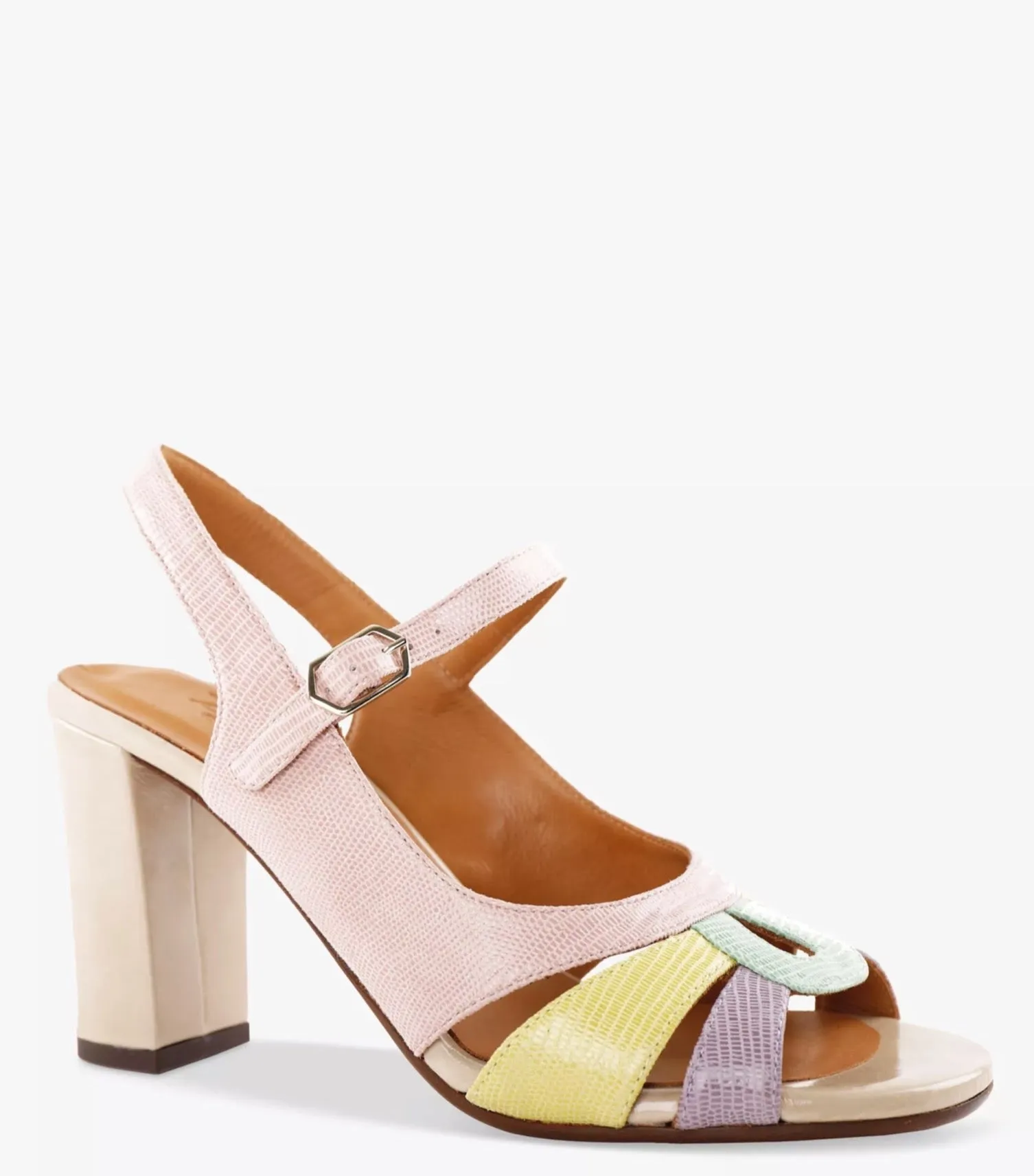 CHIE MIHARA Multicoloured Badena Colour Block Sling Back Court Shoes, Mint/lavender/lemon BNIB UK 5.5 EU 38.5 👠