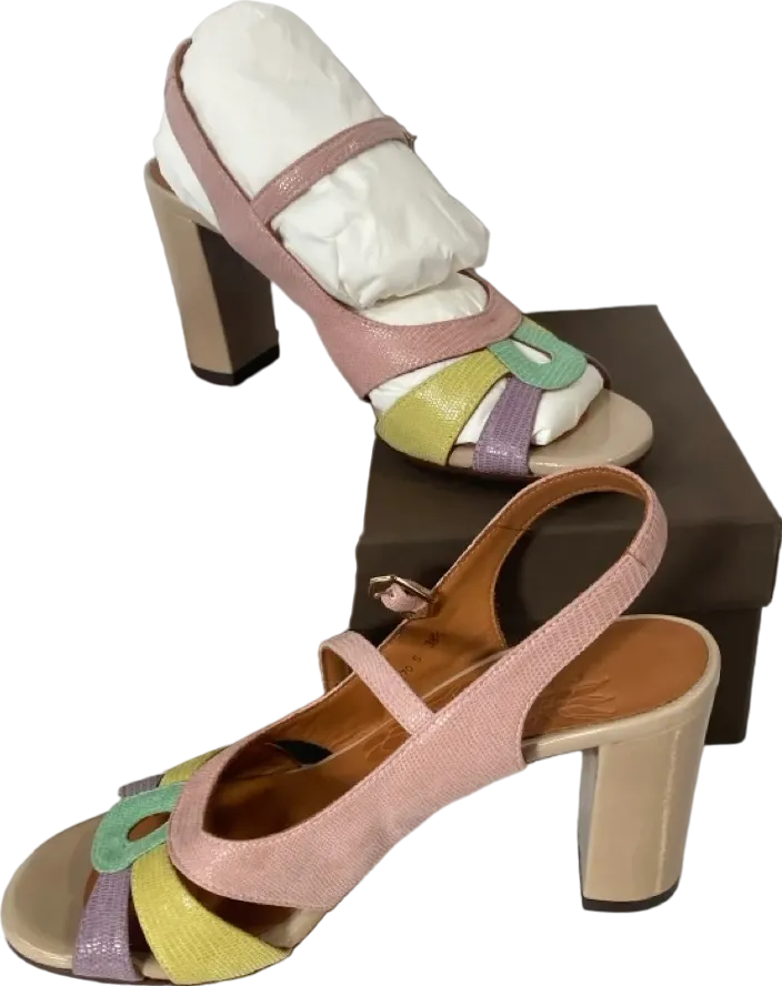 CHIE MIHARA Multicoloured Badena Colour Block Sling Back Court Shoes, Mint/lavender/lemon BNIB UK 5.5 EU 38.5 👠