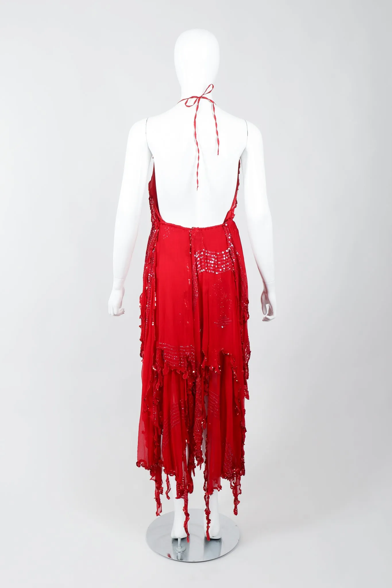 Chiffon Flutter Halter Dress