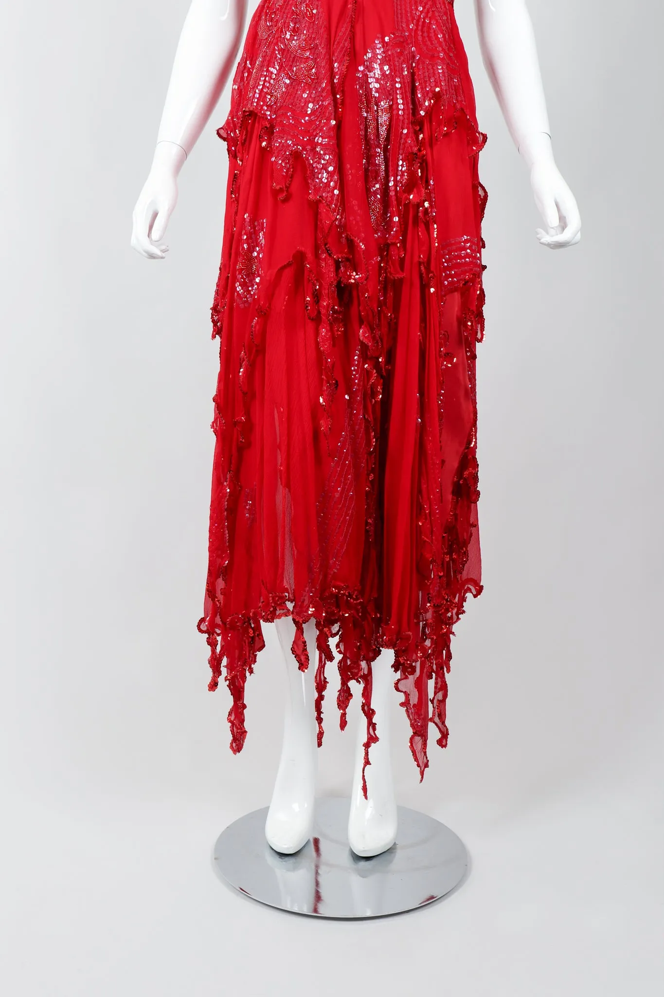 Chiffon Flutter Halter Dress