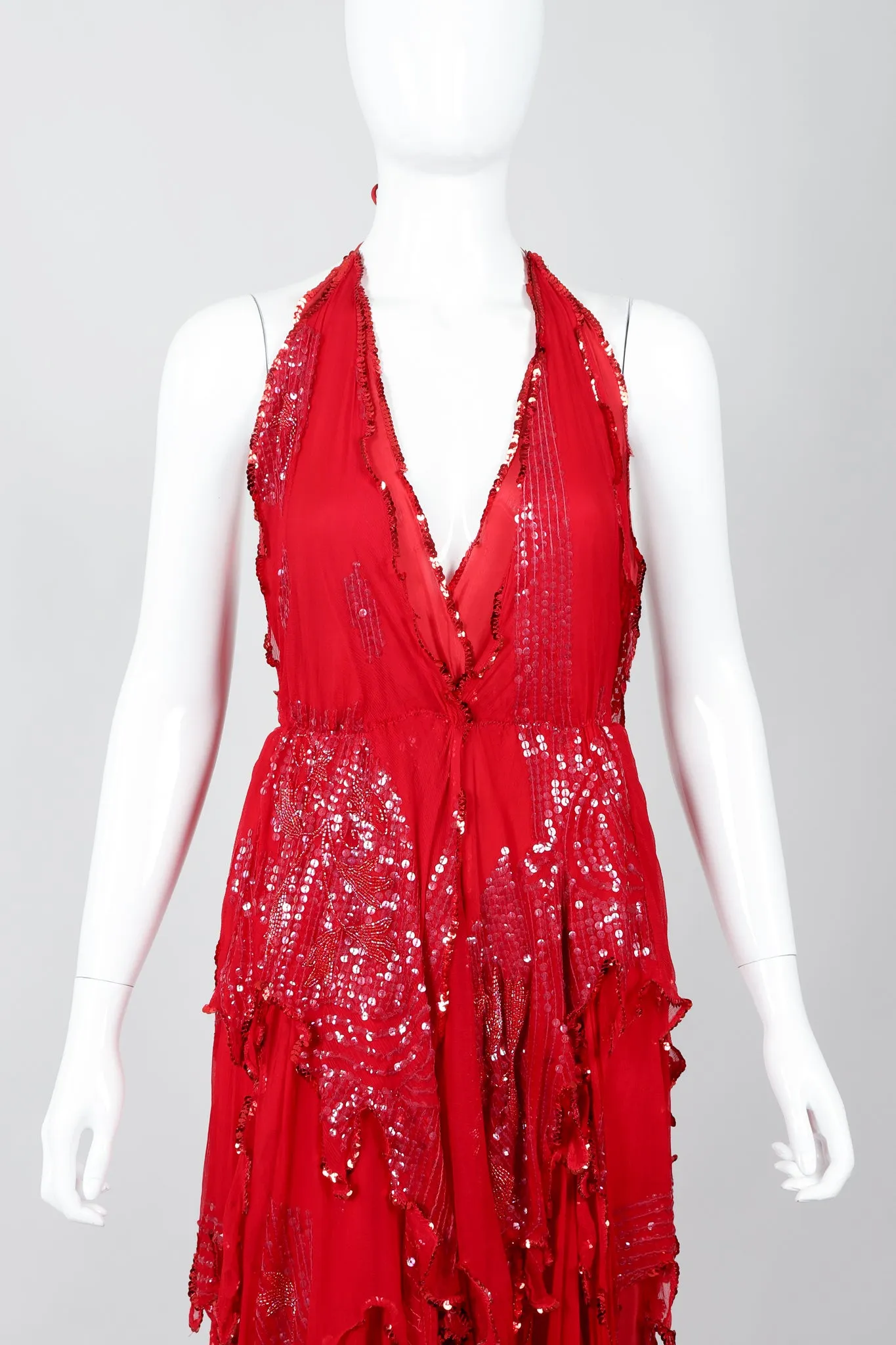 Chiffon Flutter Halter Dress