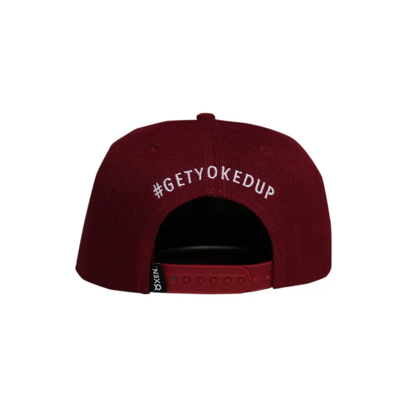 Classic Ring Snapback Hat - Maroon / White