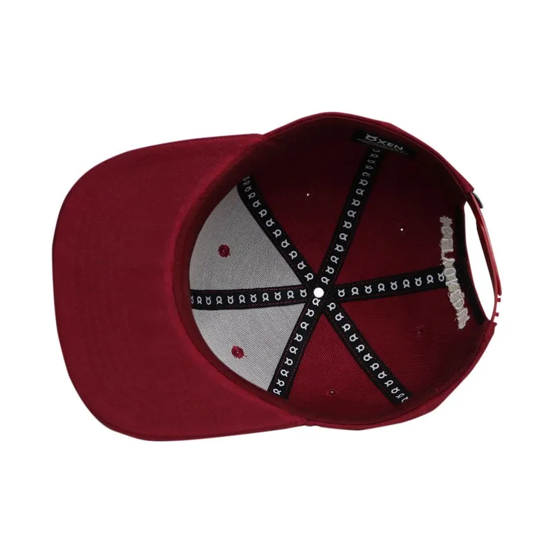 Classic Ring Snapback Hat - Maroon / White