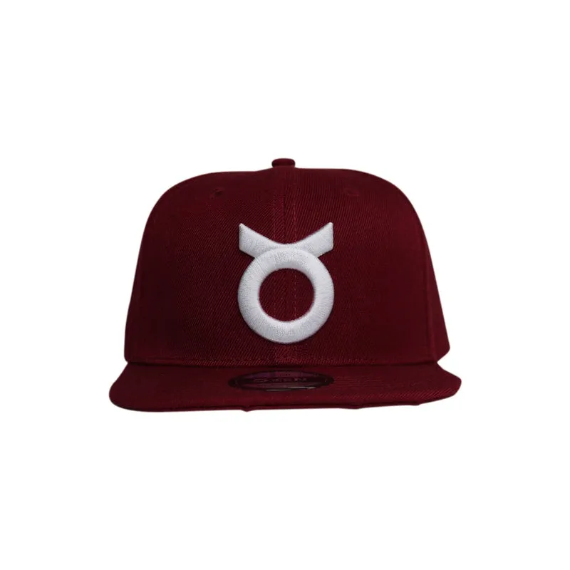 Classic Ring Snapback Hat - Maroon / White