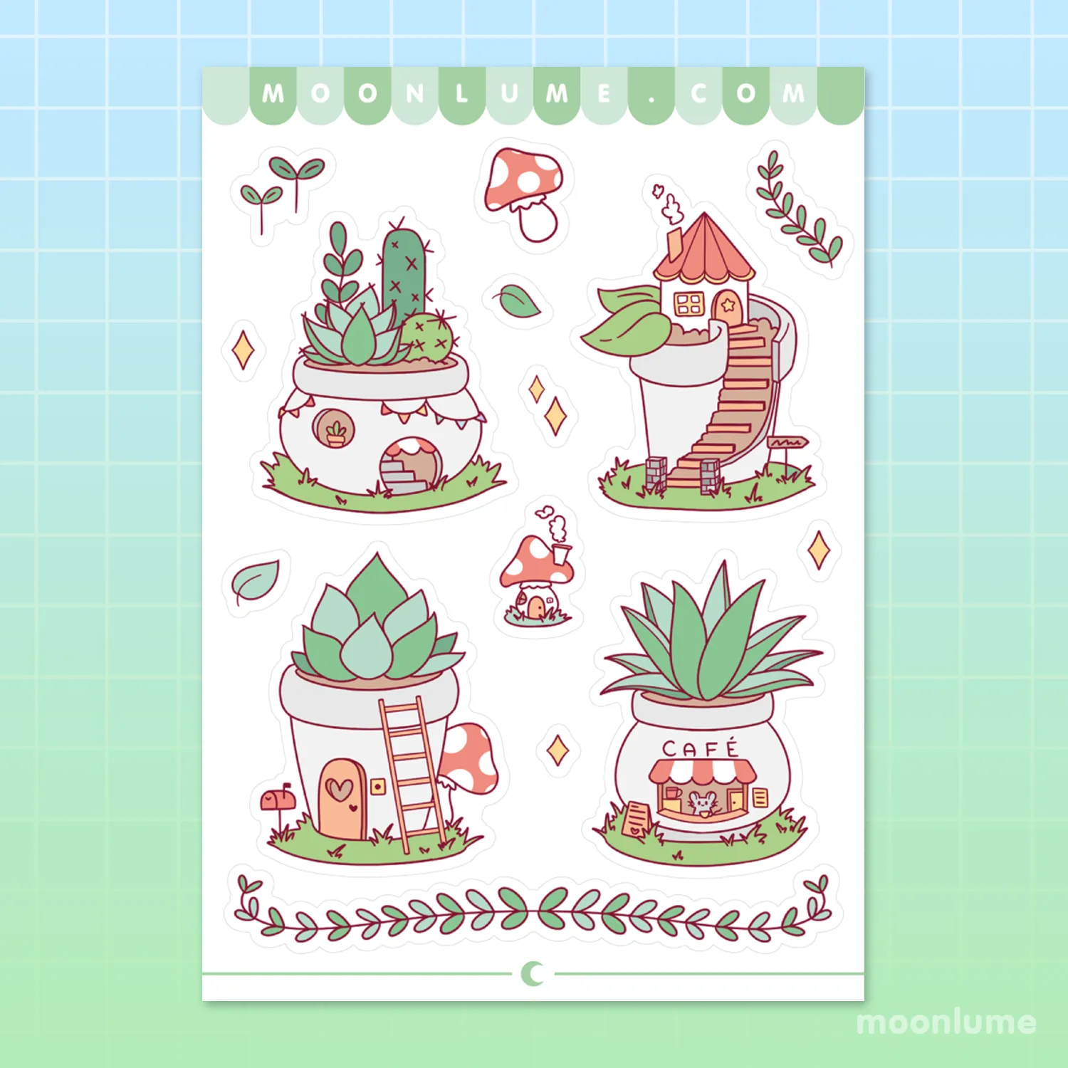 Cozy Garden - matte vinyl sticker sheet