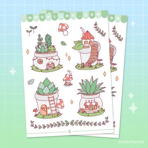 Cozy Garden - matte vinyl sticker sheet