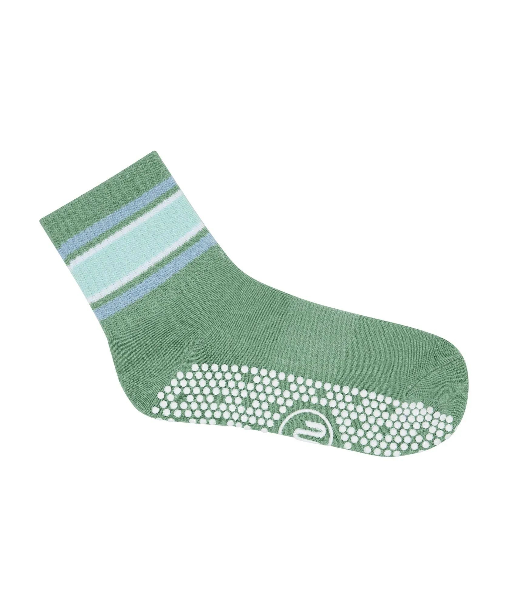 Crew Non Slip Grip Socks - Garden Stripes