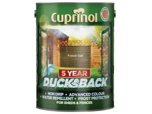 Cuprinol Ducksback 5 Year Waterproof For Sheds & Fences Forest Oak 5 Litre