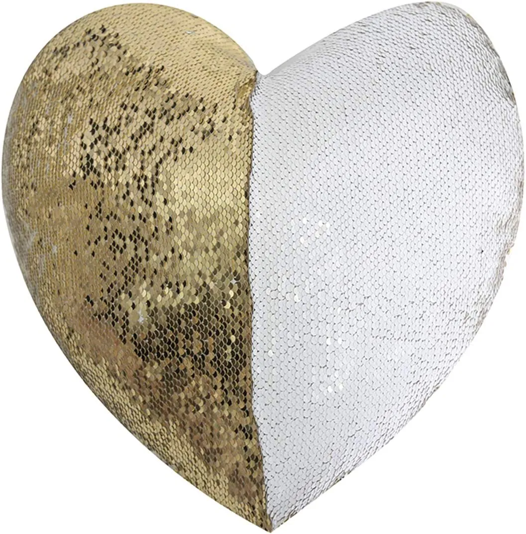 Custom Photo Heart Shape Sequin Pillow Custom Sequin Magic Pillow