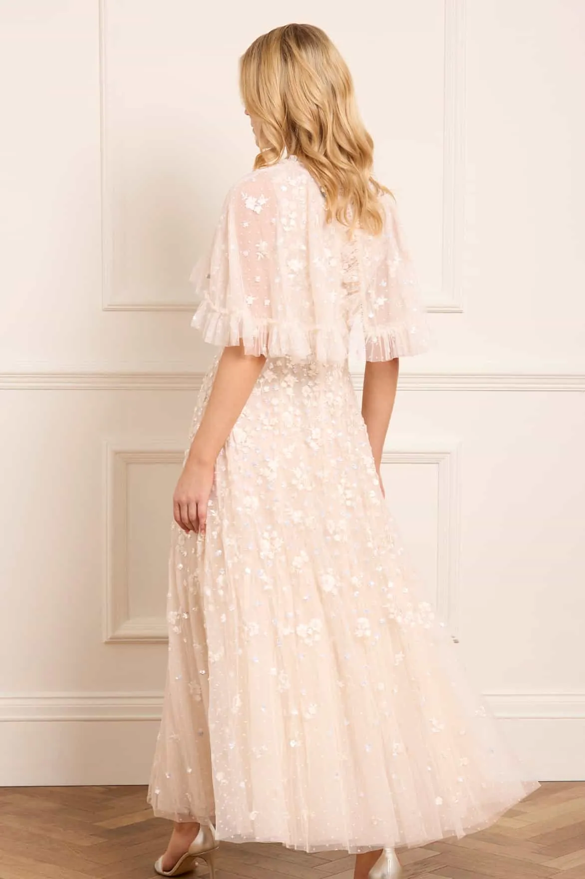 Dahlia Ditsy Short Cape Ankle Gown