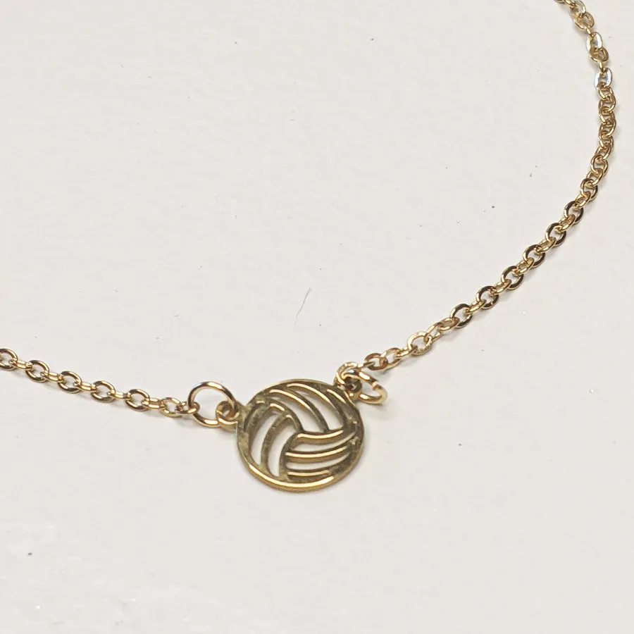 Delicate Gold Volleyball Charm Bracelet