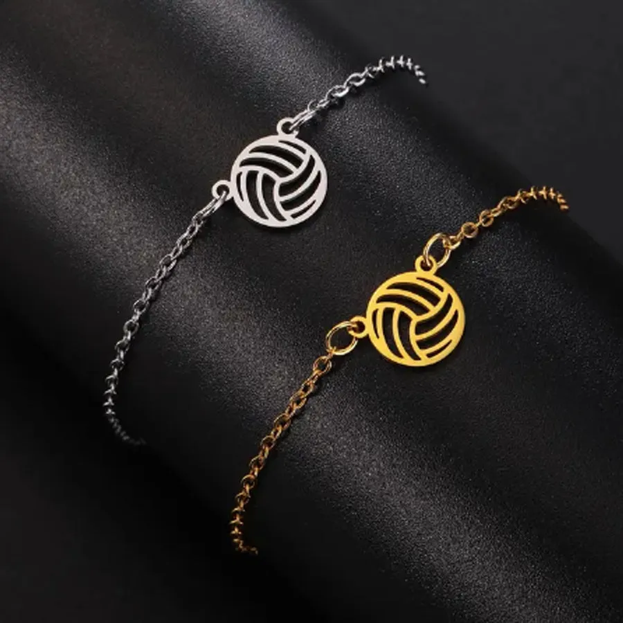 Delicate Gold Volleyball Charm Bracelet
