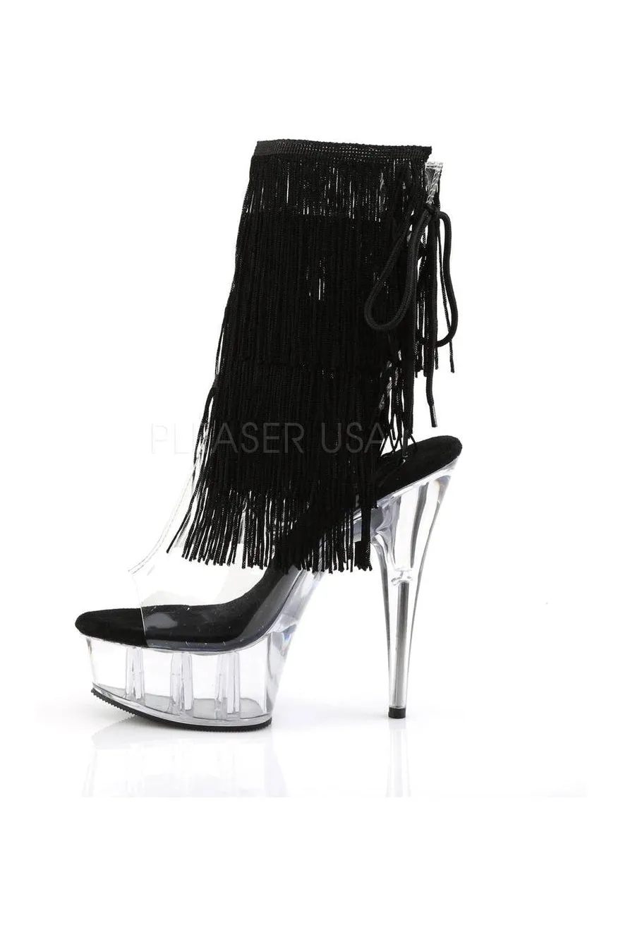 DELIGHT-1017TF Platform Boot  | Black Vinyl