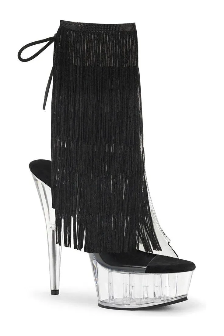 DELIGHT-1017TF Platform Boot  | Black Vinyl