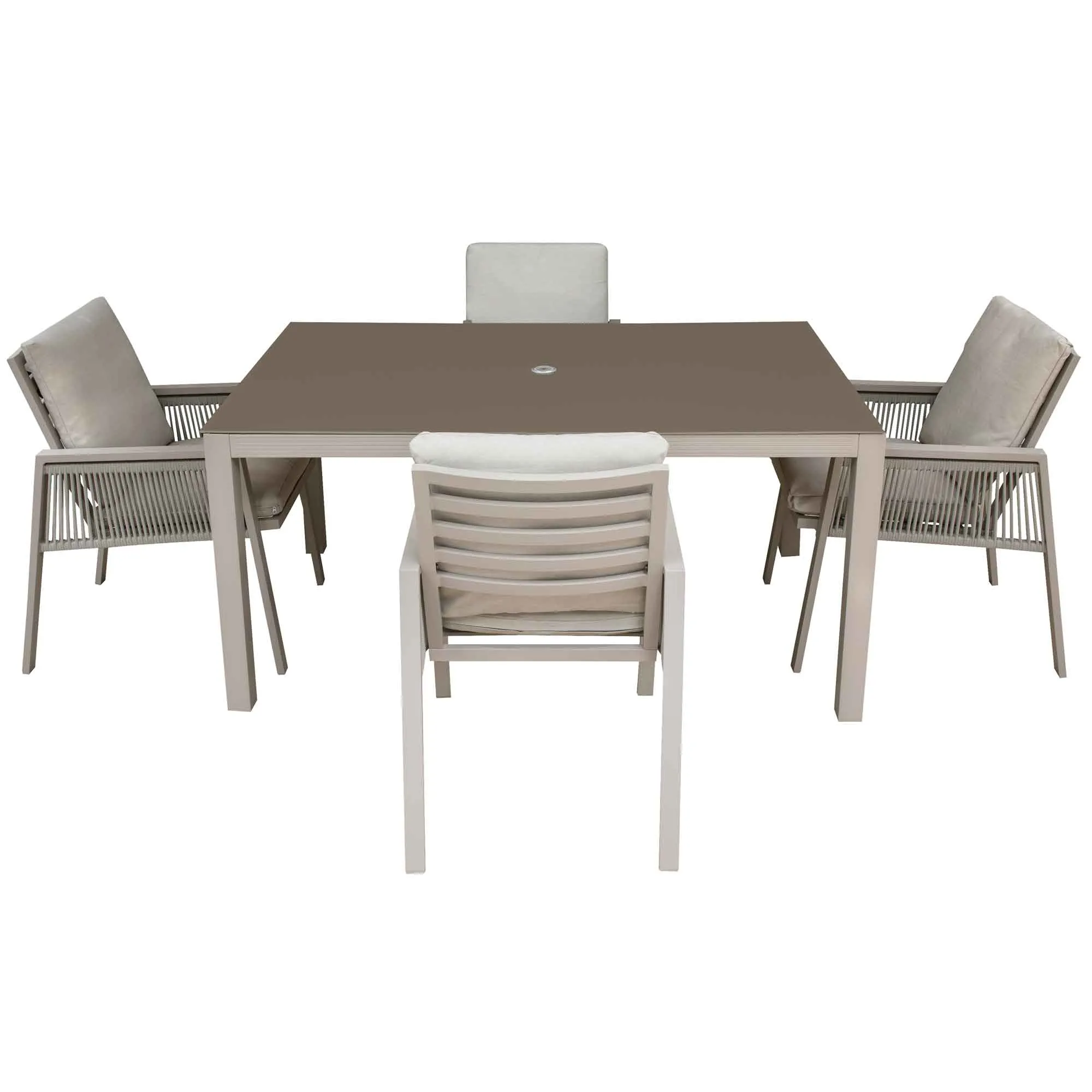 Dellonda Fusion 5 Piece Outdoor Dining Set with Weatherproof Aluminium Frame - DG275