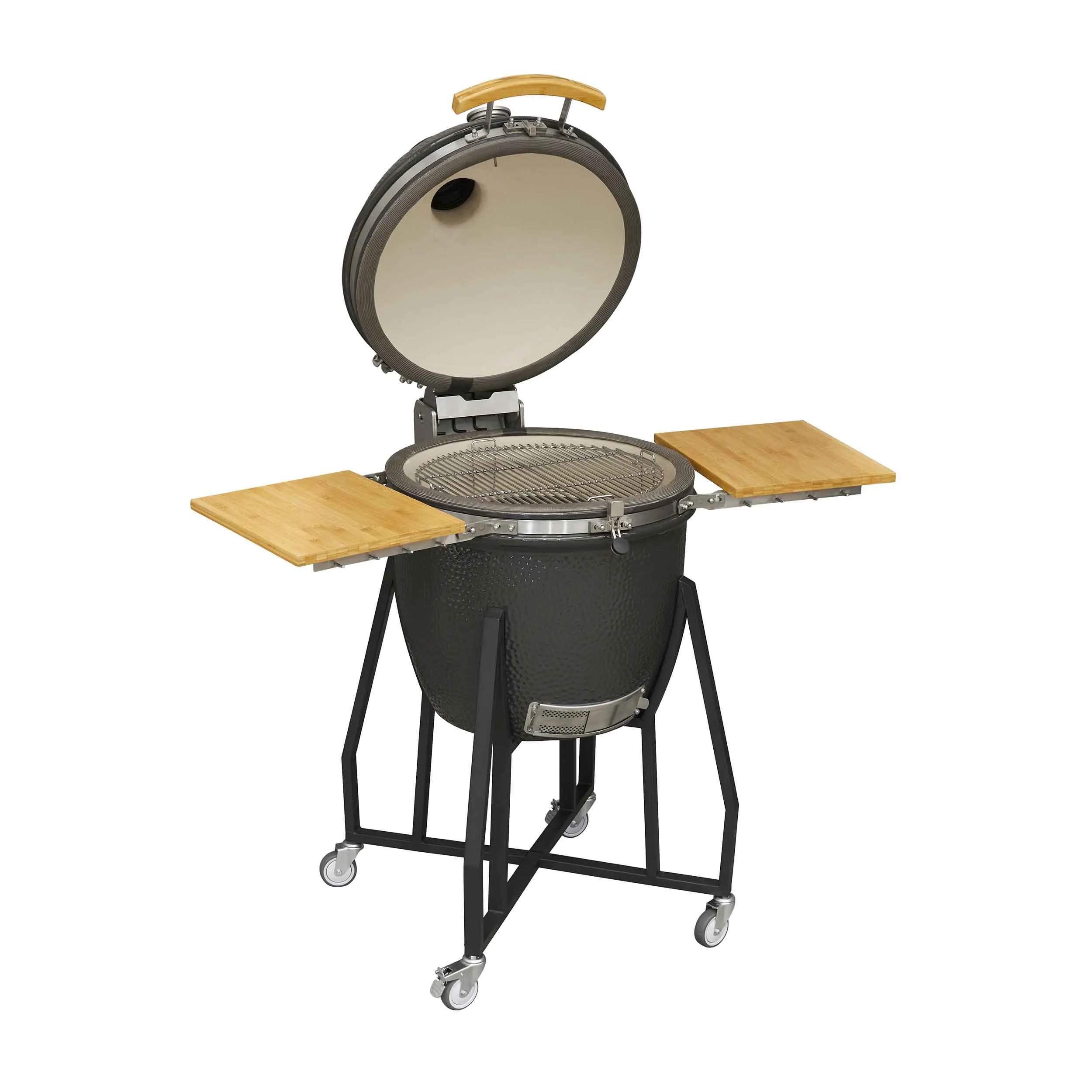 Deluxe Kamado Style Ceramic BBQ Grill, Oven, Smoker with Wheeled Stand, 22"(56cm)  - DG159