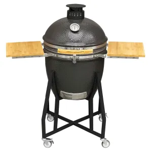 Deluxe Kamado Style Ceramic BBQ Grill, Oven, Smoker with Wheeled Stand, 22"(56cm)  - DG159