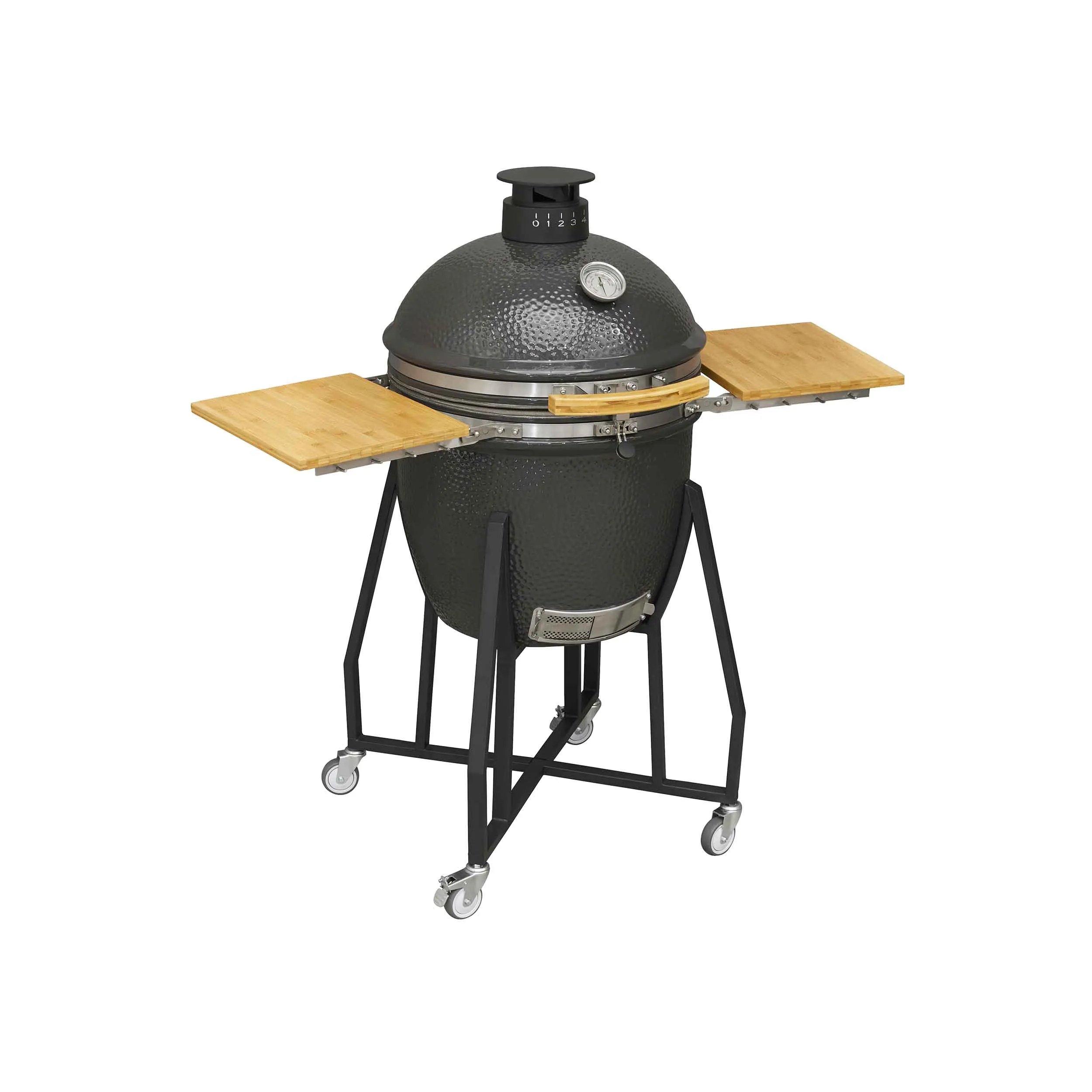 Deluxe Kamado Style Ceramic BBQ Grill, Oven, Smoker with Wheeled Stand, 22"(56cm)  - DG159