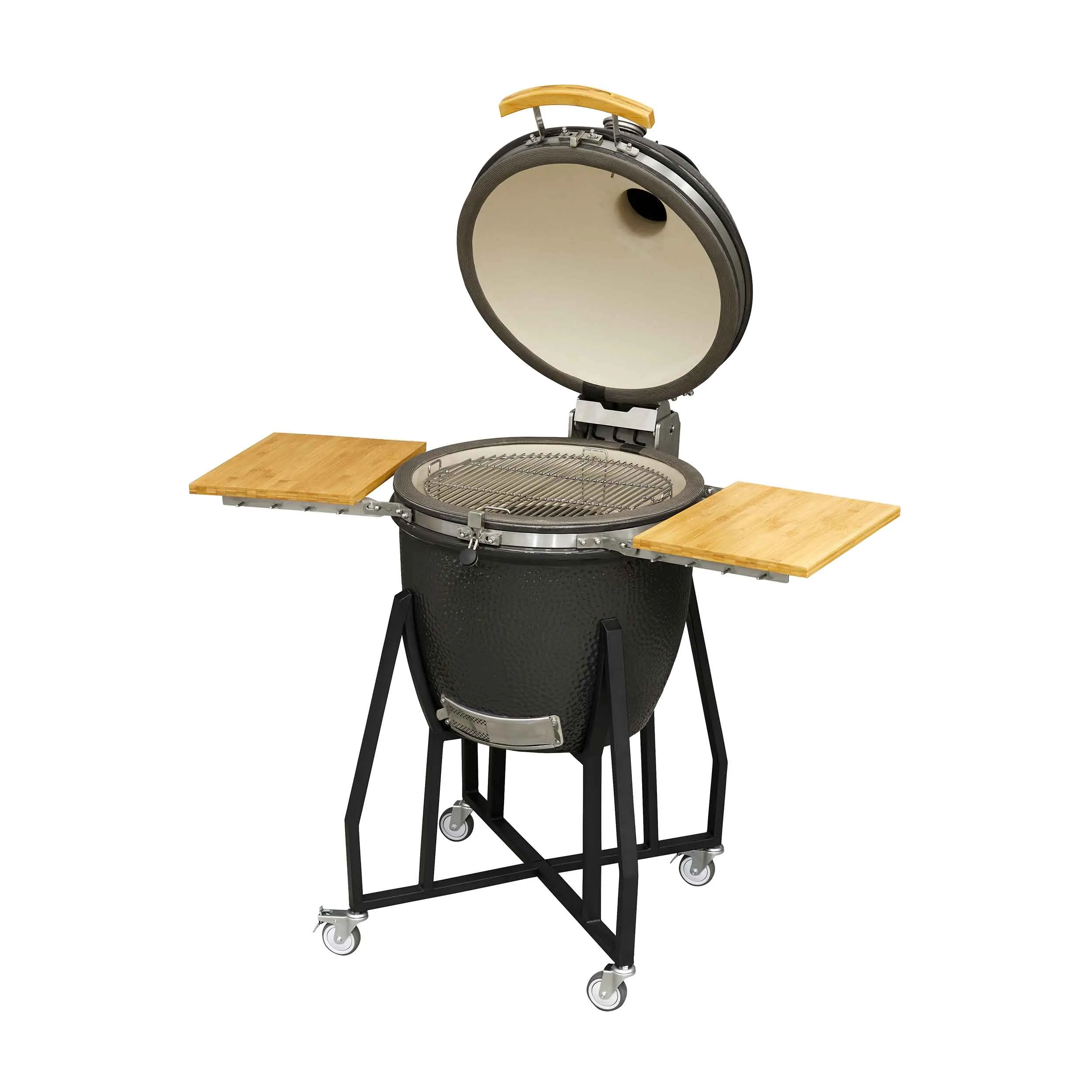 Deluxe Kamado Style Ceramic BBQ Grill, Oven, Smoker with Wheeled Stand, 22"(56cm)  - DG159
