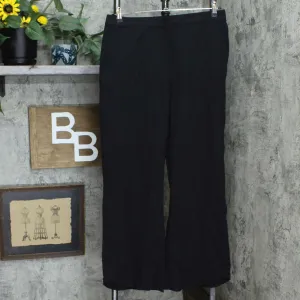 Denim & Co. Women's Crinkle Gauze Wide Leg Beach Pants Black Medium