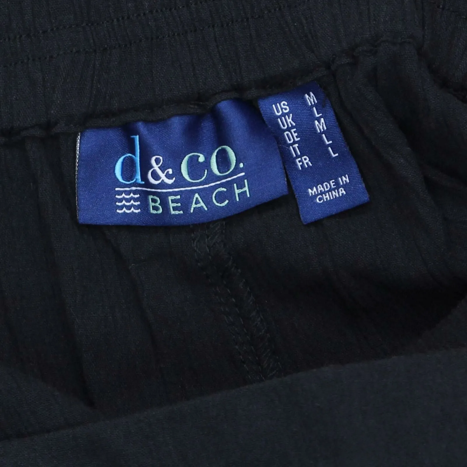 Denim & Co. Women's Crinkle Gauze Wide Leg Beach Pants Black Medium