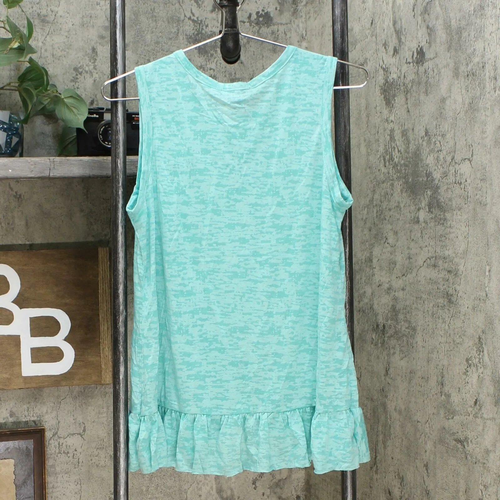 DG2 by Diane Gilman Women's Burnout Ruffle Tank Top
