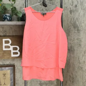 DG2 by Diane Gilman Women's Mixed Media Easy Tank Top Coral XL