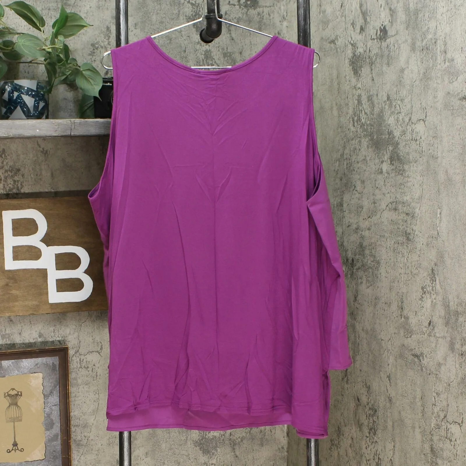 DG2 by Diane Gilman Women's Plus Size Mixed Media Easy Tank Top