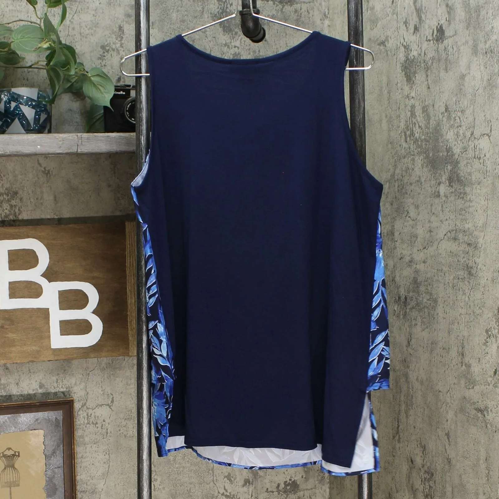 DG2 by Diane Gilman Women's Printed Mixed Media Easy Tank Top