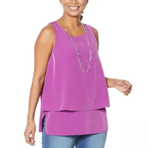 DG2 by Diane Gilman Women's Woven and Knit Tank Top