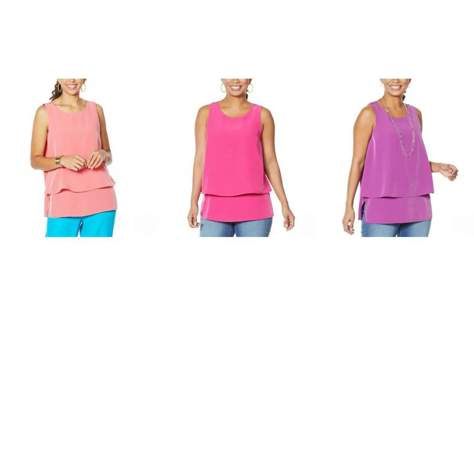 DG2 by Diane Gilman Women's Woven and Knit Tank Top