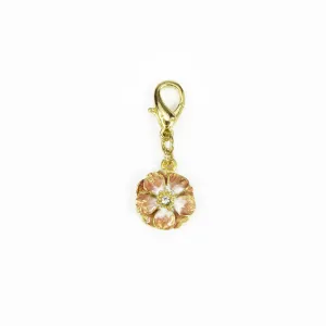 Double Rose Goldtone Melon Enamel Charm