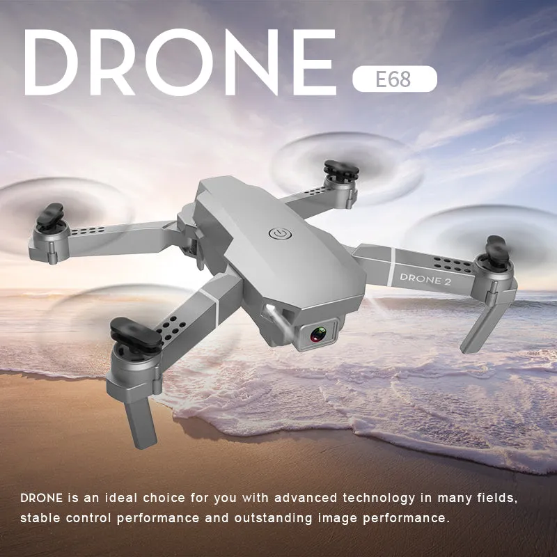 E68 pro  2.4G Selfie WIFI FPV With 4K HD Camera Foldable RC Quadcopter RTF Quadcopter height to maintain drone Toys Kid 4K