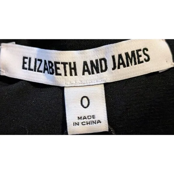 Elizabeth &amp; James Dress Womens 0 NEW Wesley Flip Sequin V-Neck Shift Blue Black
