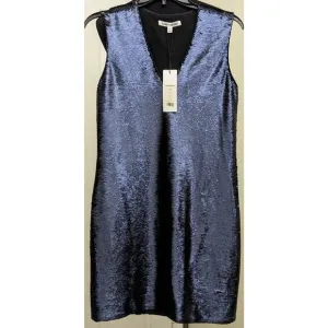 Elizabeth &amp; James Dress Womens 0 NEW Wesley Flip Sequin V-Neck Shift Blue Black