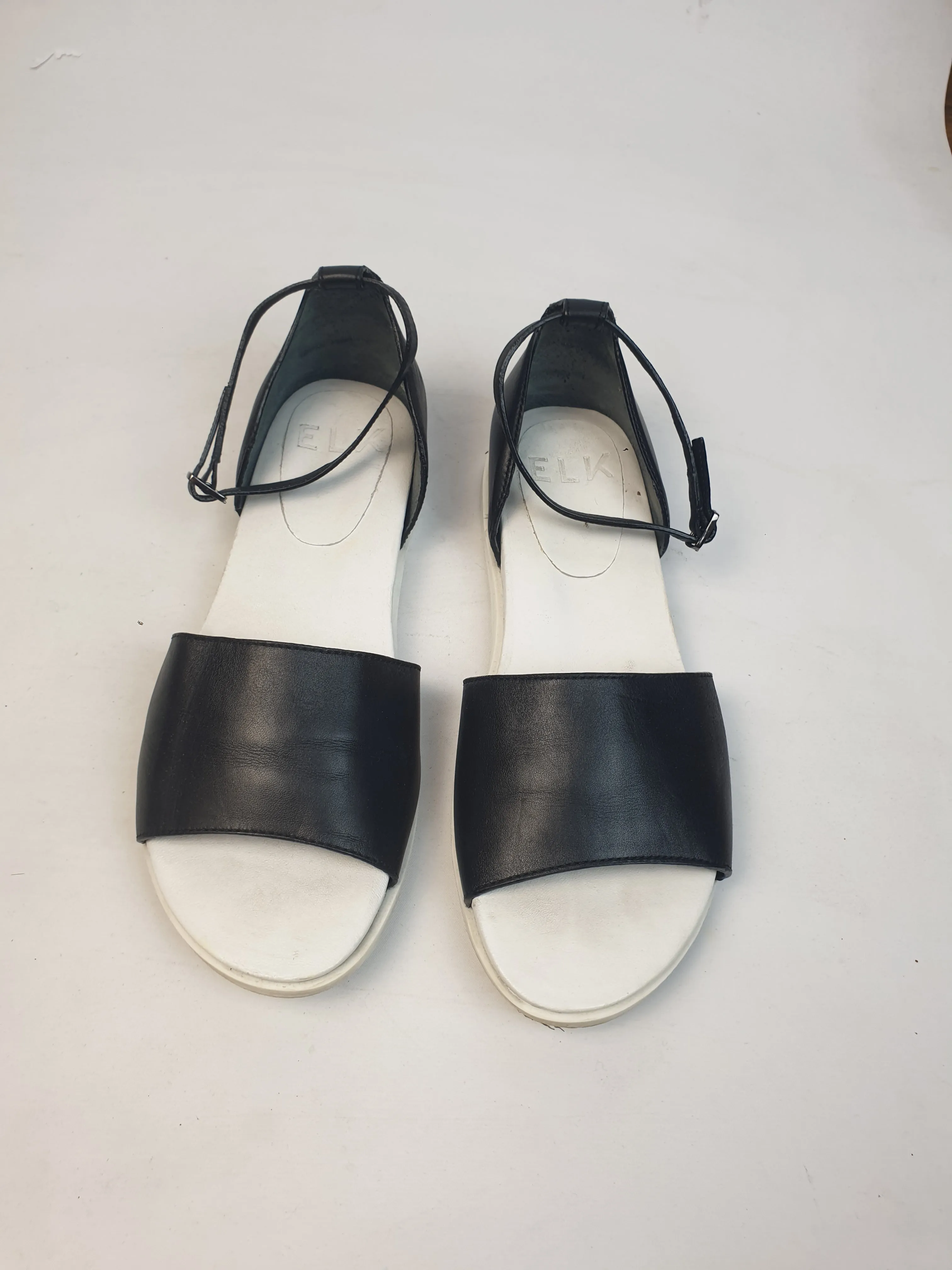 Elk black ankle strap sandals size 39