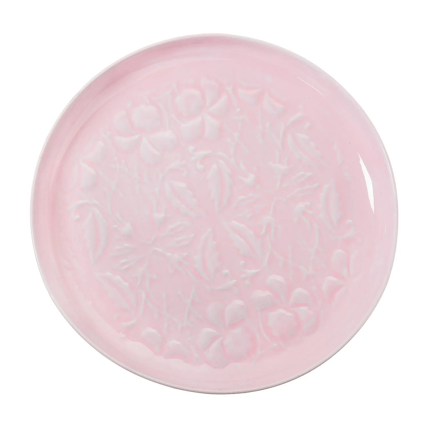 Embossed Enamel Metal Table Top Bird Bath, Pink,2gb1194
