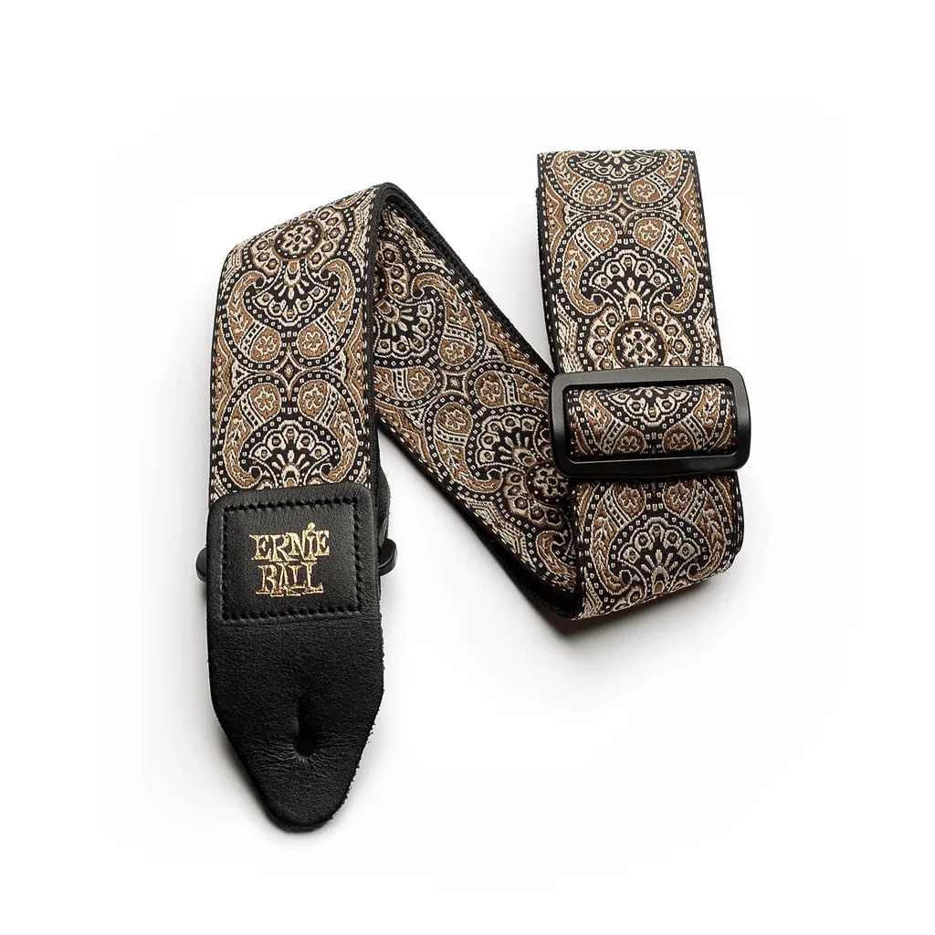 Ernie Ball Jacquard Guitar Strap - Gold And Black Paisley