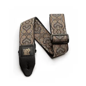Ernie Ball Jacquard Guitar Strap - Gold And Black Paisley