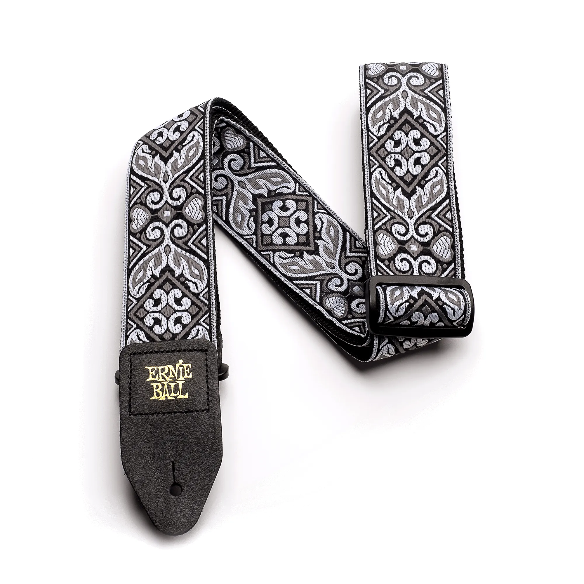Ernie Ball Tribal Jacquard Guitar Strap, Silver